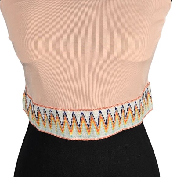 3/$25 NWT | Blooming Jelly Ribbed Crop Top Chevron Embroidered Hem | XLarge - Picture 3 of 5